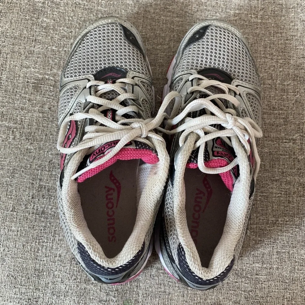 Saucony Womens Grid Stratos‎ 5 Sneakers 7.5 Running Athletic Shoes Silver Pink